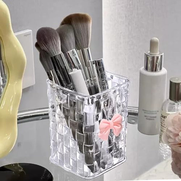 Desk Organizer Storage Basket Box Accessories Pen Tray Bathroom Cabinet Furniture Bow Transparent White 1 Piece Storage Bins & Baskets