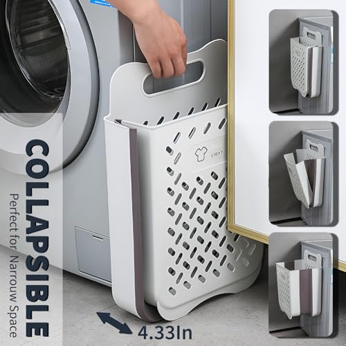 Laundry Basket Folding Wall Shelf Bath Bathroom Rack Storage Organizer Foldable Silicone Furniture Toilet Black 1 Piece Laundry Baskets & Hampers