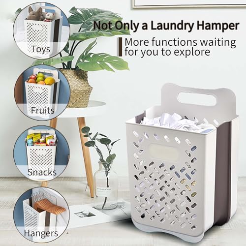 Laundry Basket Folding Wall Shelf Bath Bathroom Rack Storage Organizer Foldable Silicone Furniture Toilet Black 1 Piece Laundry Baskets & Hampers