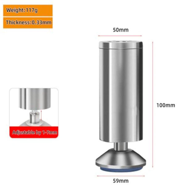 4X Stainless Steel Cabinet Legs 10Cm Adjustable Height Furniture Feet Furniture Parts