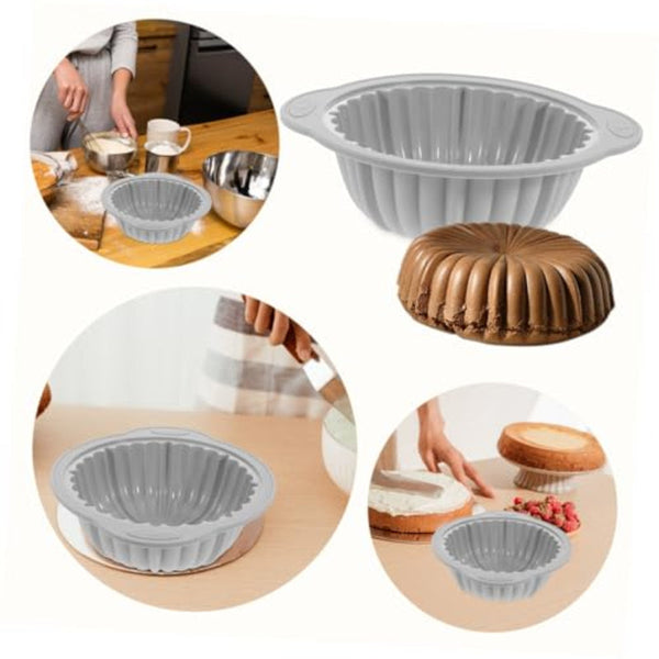 Baking Supplies Airfryer Tray Kitchen Utensils Pan Cake Molds Silicone Mat Gray Round 1 Piece Baking Trays