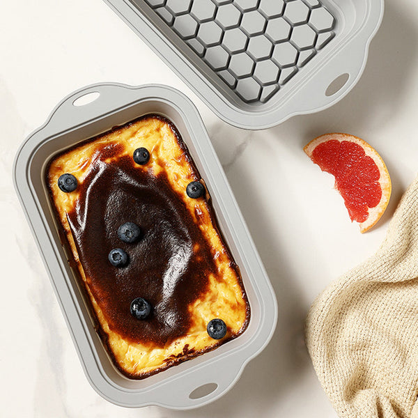 Baking Supplies Airfryer Tray Kitchen Utensils Tin Cake Tins Silicone Mat Mold Gray Rectangular 1 Piece Baking Trays