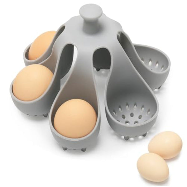 Egg Cooker Baking Supplies 6 Eggs Carton Kitchen Utensils Mold Silicone Gray 1 Piece Other Kitchen Gadgets