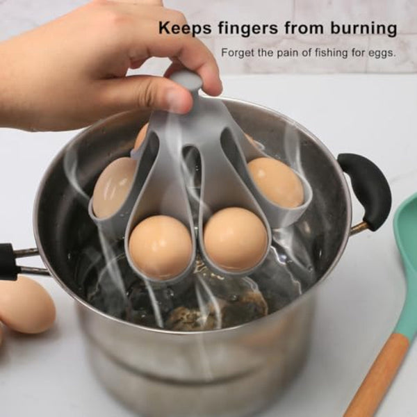 Egg Cooker Baking Supplies 6 Eggs Carton Kitchen Utensils Mold Silicone Gray 1 Piece Other Kitchen Gadgets