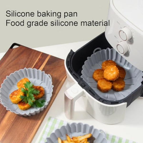 Baking Supplies Airfryer Tray Kitchen Utensils Pan Cake Moulds Silicone Mat Gray Round 1 Piece Baking Trays