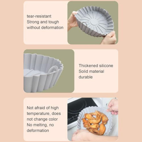 Baking Supplies Airfryer Tray Kitchen Utensils Pan Cake Moulds Silicone Mat Gray Round 1 Piece Baking Trays