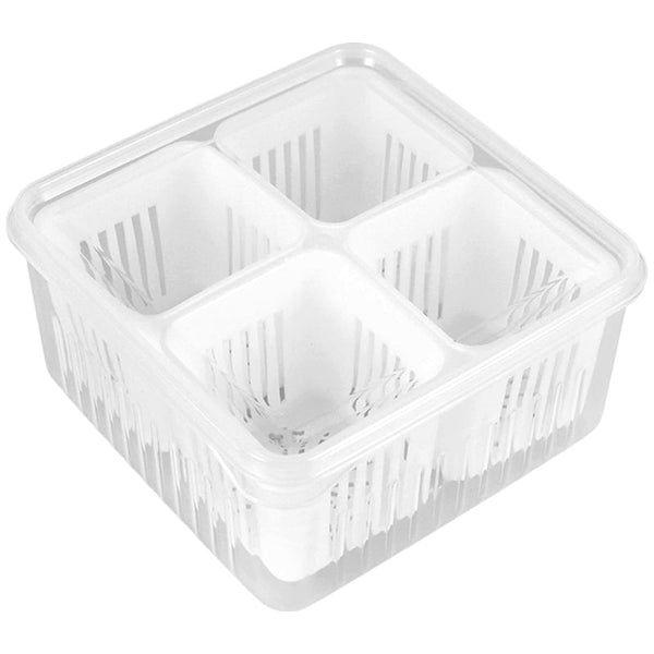 4 Compartment Food Storage Box With Lid White Food Storage Containers