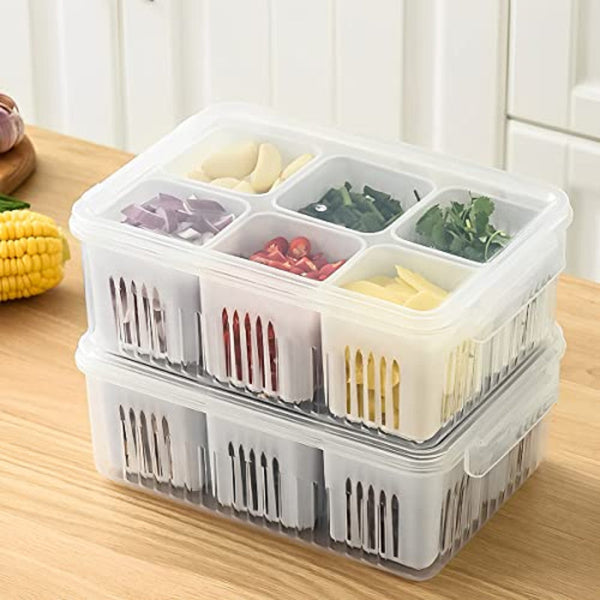 4 Compartment Food Storage Box With Lid White Food Storage Containers