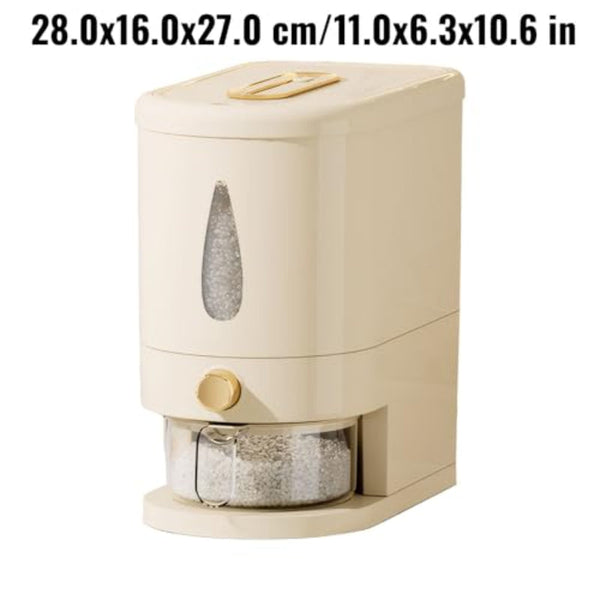 5Kg Airtight Rice Dispenser With Measuring Cup White Kitchen Storage Storage Boxes