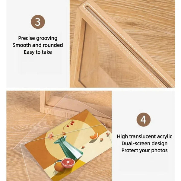 Photo Frame 3D Wooden Bedroom Decoration Living Room Christmas For Indoors Transparent 2 Pieces Photo Frames