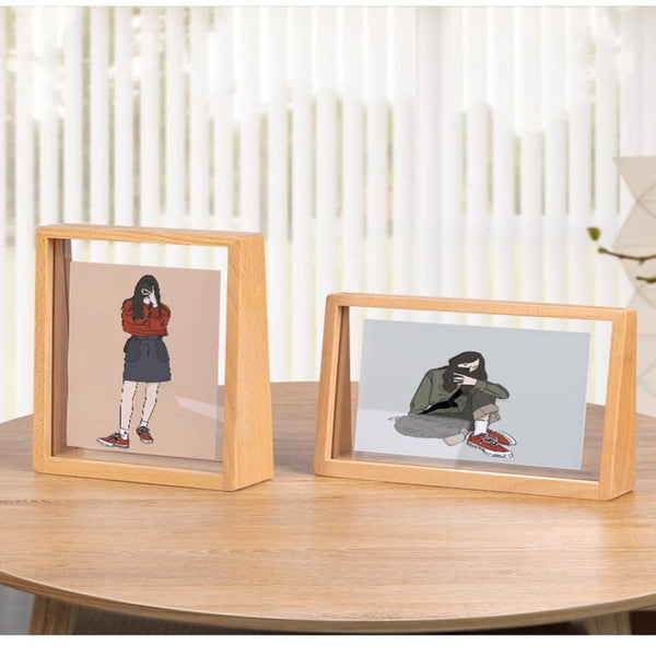 Photo Frame 3D Wooden Bedroom Decoration Living Room Christmas For Indoors Transparent 2 Pieces Photo Frames