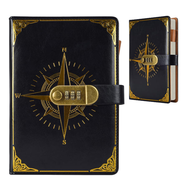 Diary Journal With Lock Password Book Notebook A5 For Adults Books Retro Creative Christmas Gifts Women Men 1 Piece Diaries Journals