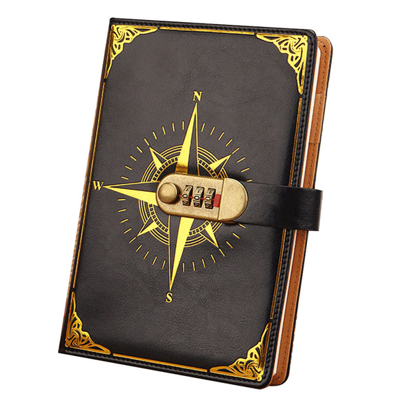 Diary Journal With Lock Password Book Notebook A5 For Adults Books Retro Creative Christmas Gifts Women Men 1 Piece Diaries Journals