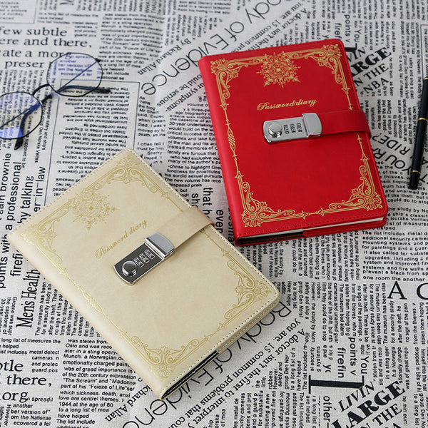 Diary Journal With Lock Password Book Notebook A5 For Adults Books Retro Creative Christmas Gifts Women Men 1 Piece Diaries Journals