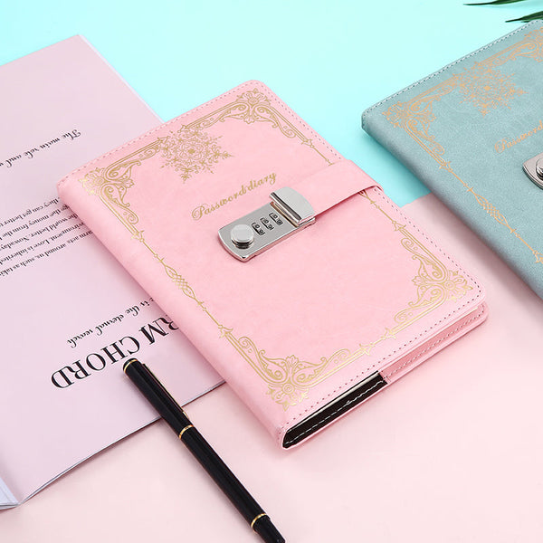 Diary Journal With Lock Password Book Notebook A5 For Adults Books Retro Creative Christmas Gifts Women Men 1 Piece Diaries Journals