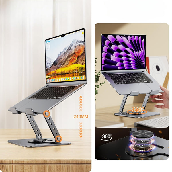 Folding Laptop Stand With 720 Degree Rotation Black Stands Holders & Car Mounts