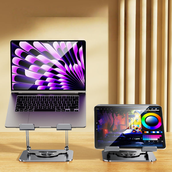 Folding Laptop Stand With 720 Degree Rotation Black Stands Holders & Car Mounts