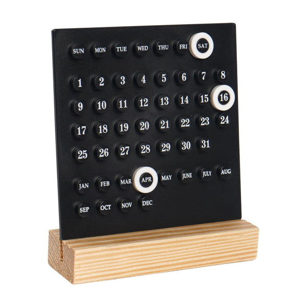 Perpetual Calendar Desk Accessories Home Decor Wooden Table Office Supplies Gadgets Date Indicator White 1 Piece Calendars (Current)
