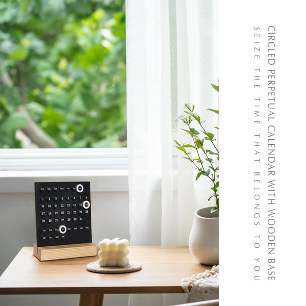 Perpetual Calendar Desk Accessories Home Decor Wooden Table Office Supplies Gadgets Date Indicator White 1 Piece Calendars (Current)