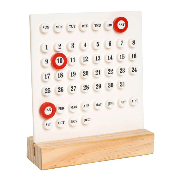 Perpetual Calendar Desk Accessories Home Decor Wooden Table Office Supplies Gadgets Date Indicator Black 1 Piece Calendars (Current)