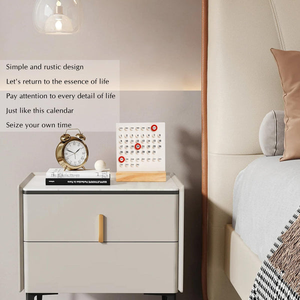 Perpetual Calendar Desk Accessories Home Decor Wooden Table Office Supplies Gadgets Date Indicator Black 1 Piece Calendars (Current)