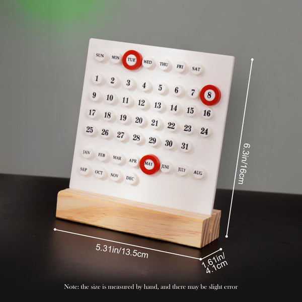 Perpetual Calendar Desk Accessories Home Decor Wooden Table Office Supplies Gadgets Date Indicator Black 1 Piece Calendars (Current)