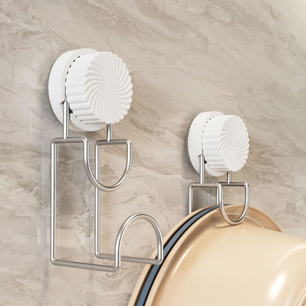 Bathroom Hooks Towel Accessories Suction Cup Sponge Holder Kitchen Hanging Organizer Wall No Drilling White 1 Piece Wall Hooks & Hangers