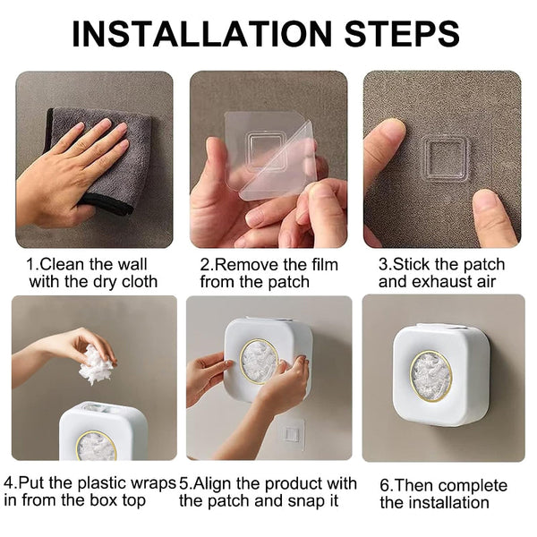 Cling Film Dispenser Plastic Bag Holder Kitchen Organizer Covers Storage Box Foil Wall Mount Bags Accessories Container White 1 Piece Cling Film Foil