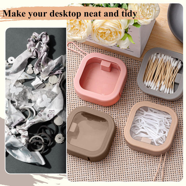 Jewelry Box Storage Cotton Swab Holder Travel Organizer Makeup Hair Accessories Bathroom Cable Tray White Pink 2 Pieces Jewellery Boxes