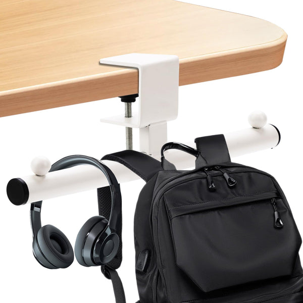 Headphone Holder Bag Hook Desk Organizer White Aluminum Alloy 20Kg Capacity Mounts & Holders
