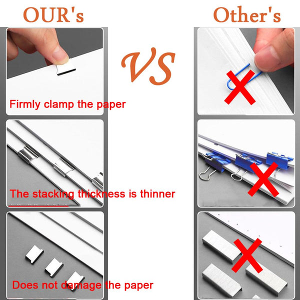 Reusable Paper Clip Stapler Set With 100 Clips Black And White Paperclips