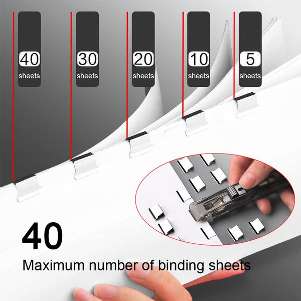 Reusable Paper Clip Stapler Set With 100 Clips Black And White Paperclips
