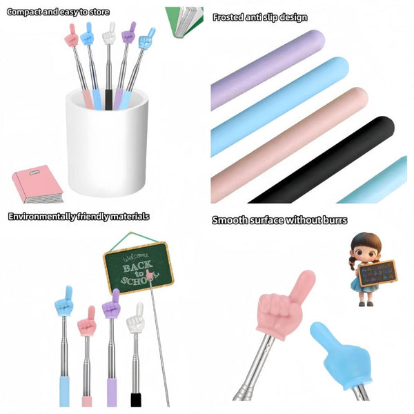 Pointer Stick Presentation Extendable Whiteboard Accessories Hand Blackboard Teaching Materials Office Supplies Teacher's Gift Digital 6 Colors Pieces