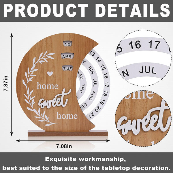Perpetual Calendar Desk Accessories Home Decor Table Date Month Day Indicator Sweet Gift Idea 1 Piece Calendars (Current)