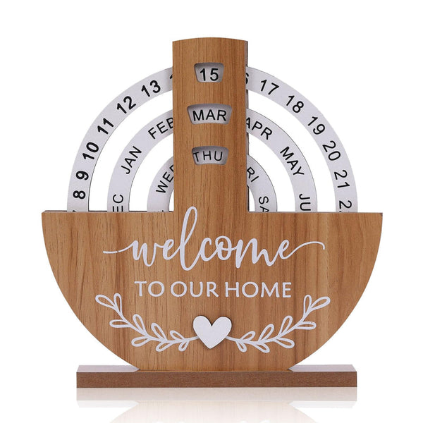 Perpetual Calendar Home Decor Desk Accessories Table Hallway Country Style Welcome To Our Date Month Day Indicator New Gift 1 Piece Calendars (Current