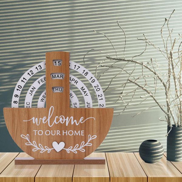 Perpetual Calendar Home Decor Desk Accessories Table Hallway Country Style Welcome To Our Date Month Day Indicator New Gift 1 Piece Calendars (Current