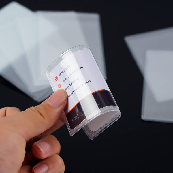100X Transparent Card Holders Horizontal & Vertical Business Card Holders