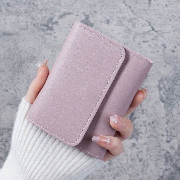 Womens Mini Flap Wallet Card Holder Pu Leather Coin Compartment Stylish Travel Gift For Compact Size 6 Colors Pack Of Wallets