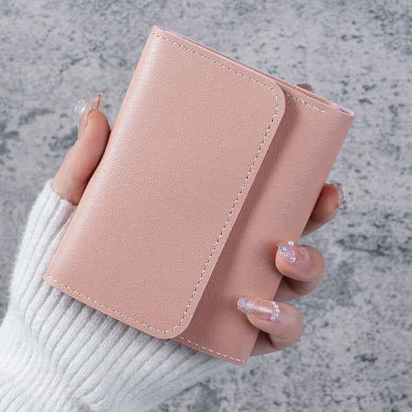 Womens Mini Flap Wallet Card Holder Pu Leather Coin Compartment Stylish Travel Gift For Compact Size 6 Colors Pack Of Wallets