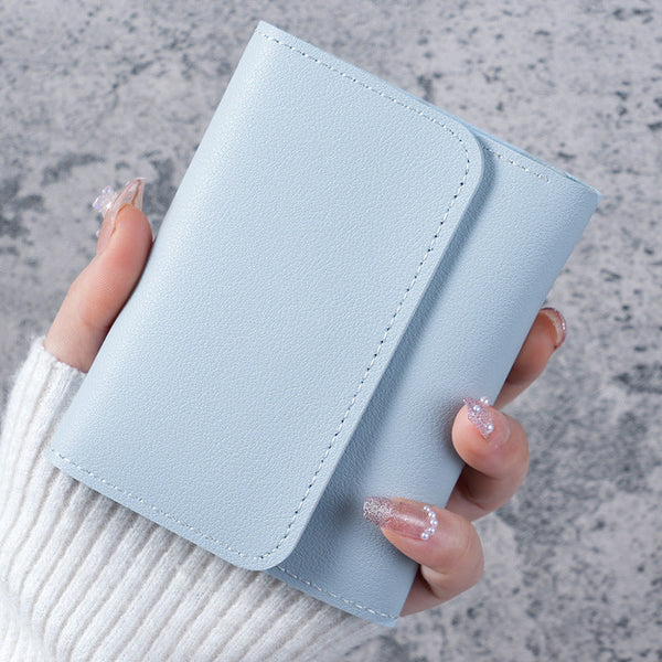 Womens Mini Flap Wallet Card Holder Pu Leather Coin Compartment Stylish Travel Gift For Compact Size 6 Colors Pack Of Wallets