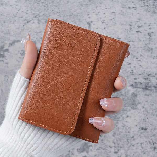 Womens Mini Flap Wallet Card Holder Pu Leather Coin Compartment Stylish Travel Gift For Compact Size 6 Colors Pack Of Wallets