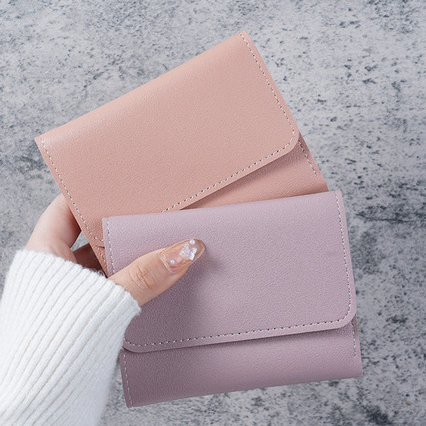 Womens Mini Flap Wallet Card Holder Pu Leather Coin Compartment Stylish Travel Gift For Compact Size 6 Colors Pack Of Wallets