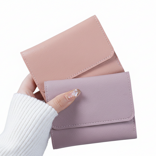 Womens Mini Flap Wallet Card Holder Pu Leather Coin Compartment Stylish Travel Gift For Compact Size 6 Colors Pack Of Wallets