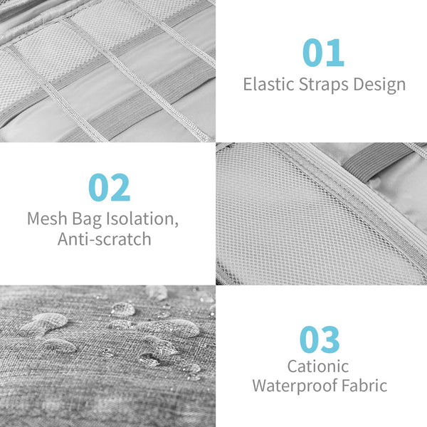 Black Water Repellent Electronics Cable Organizer Bag For Travel Other Travel Accessories