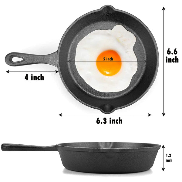 Cast Iron Mini Frying Pan 16 Cm Black Frying & Grill Pans
