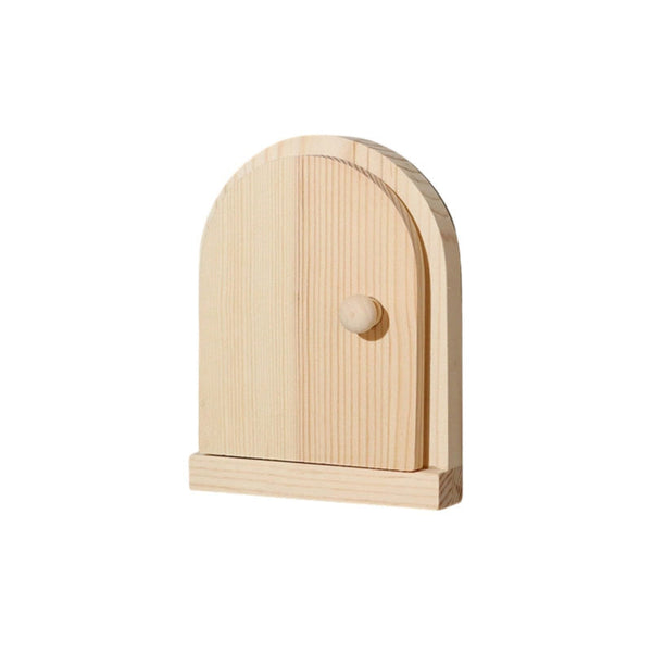 Elf Door Tooth Fairy Gnome Wood Wall Decoration Miniature Diy Crafts Wooden House Interior Accessories Tales Decorative Natural Material Paintable Mag