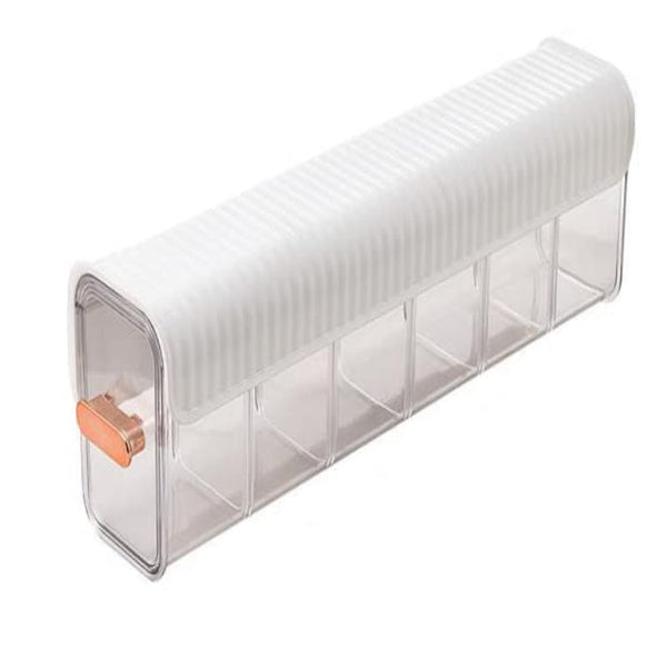 Underwear Sock Wardrobe Organizer Wall Mounted No Drilling Storage Box With 6 Compartments Lingerie Self Adhesive Cable Transparent White 1 Piece Clos