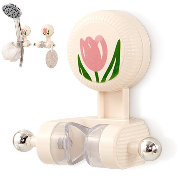 Shower Head Holder With Hooks Self Adhesive Beige Pink Shower Heads & Combos