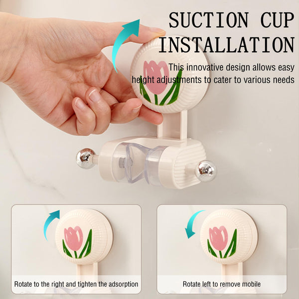 Shower Head Holder With Hooks Self Adhesive Beige Pink Shower Heads & Combos