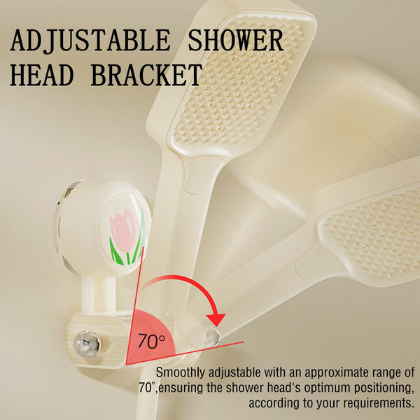 Shower Head Holder With Hooks Self Adhesive Beige Pink Shower Heads & Combos